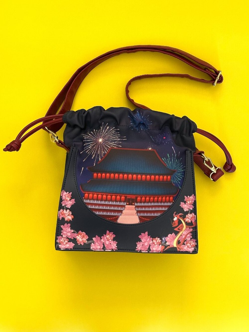 Loungefly Disney Mulan Castle Cinch Sack Crossbody Bag (BRAND NEW, no tags)